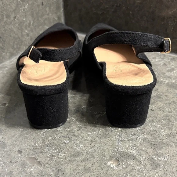 Chic Black Suede Slingback Heels for Women - Picture 4 of 9